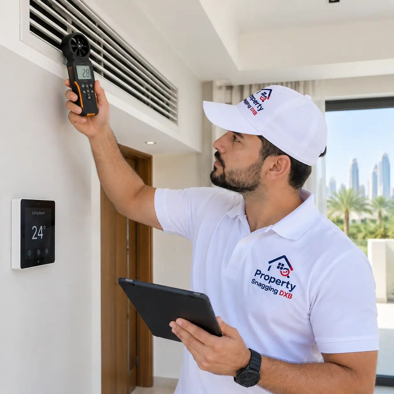 AC system inspection in a Dubai villa