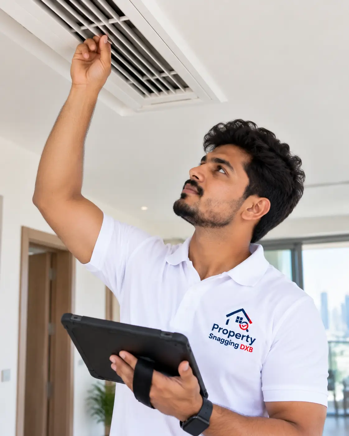 AC vent inspection in a Dubai apartment