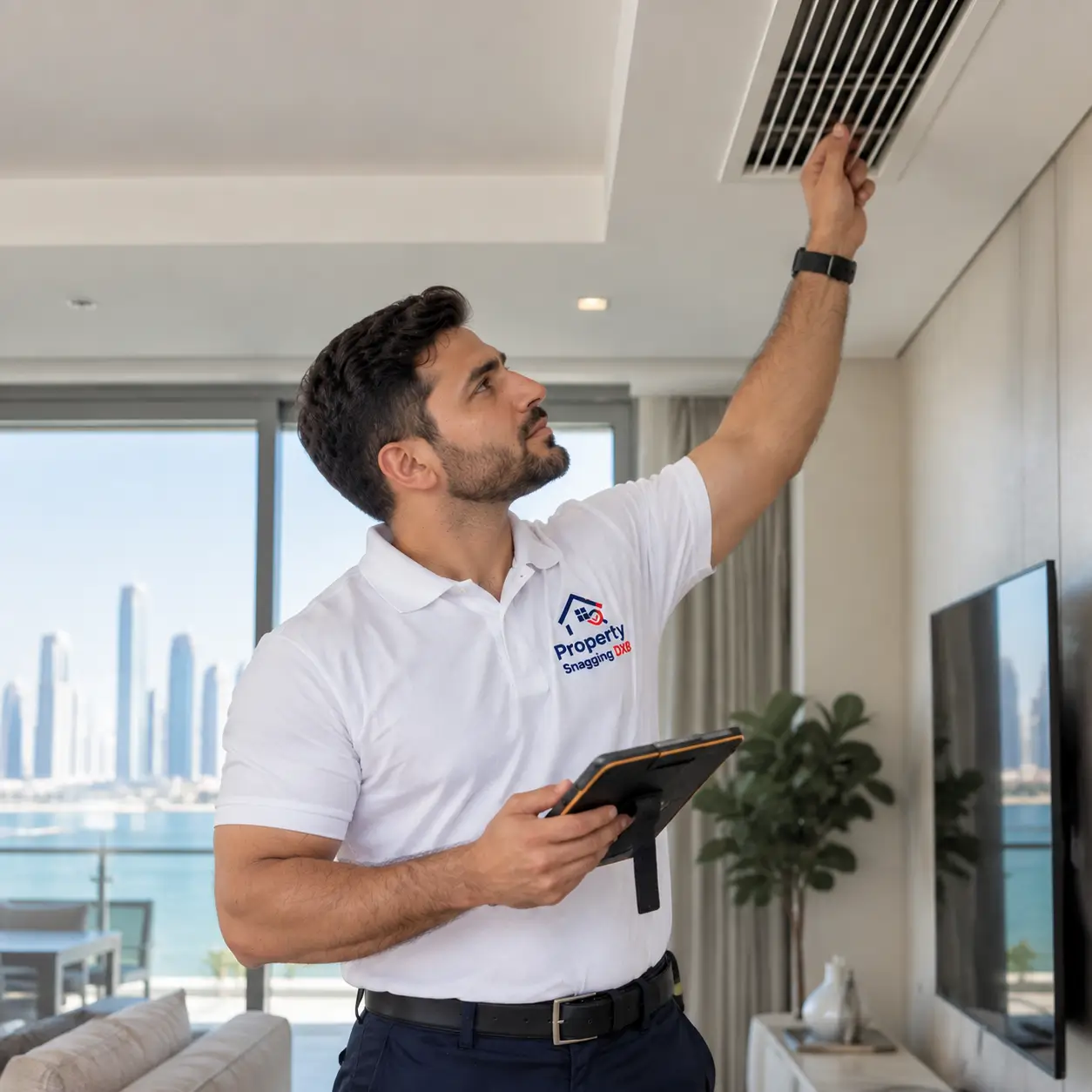 Apartment AC vent inspection in Abu Dhabi