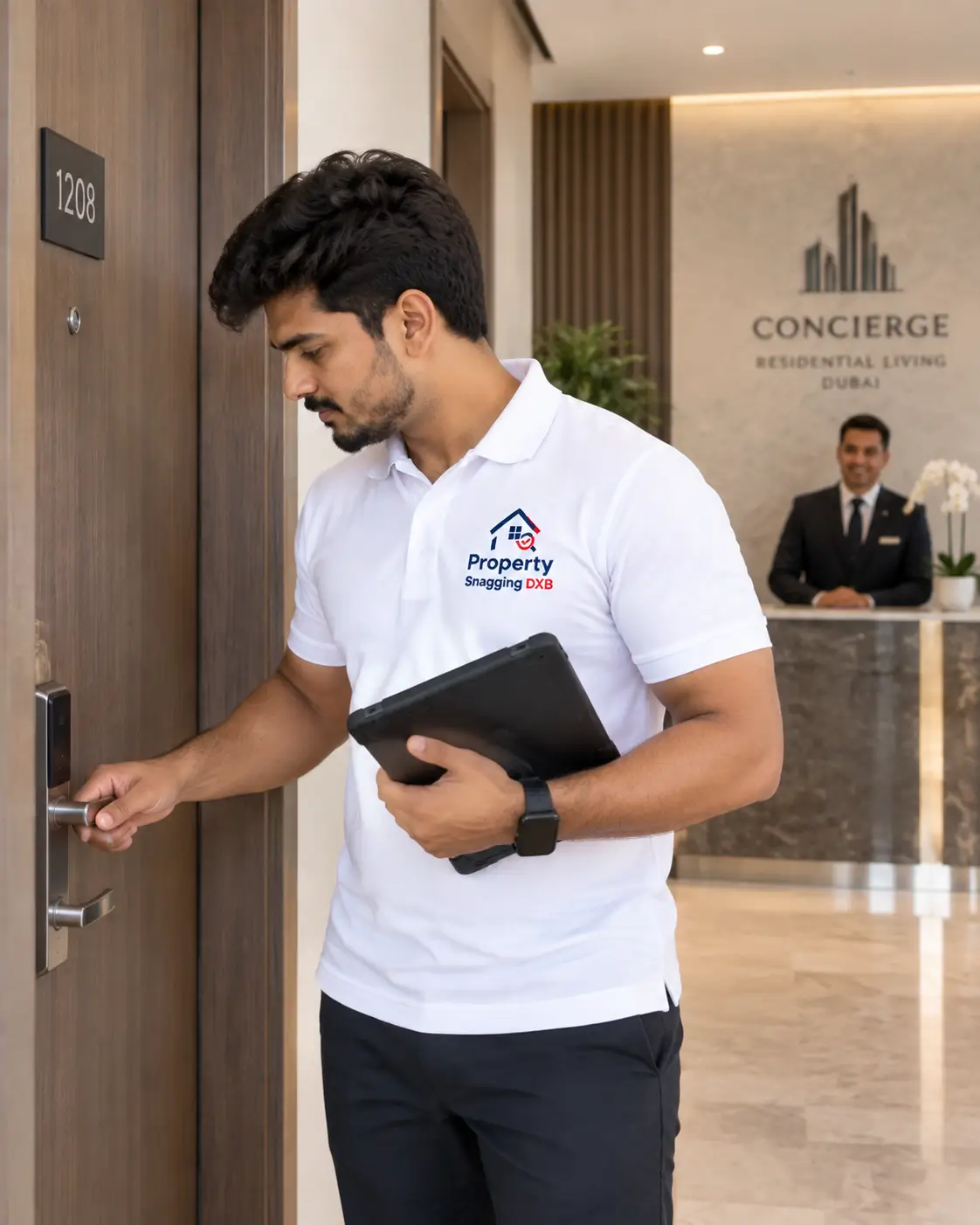Apartment door inspection in Dubai