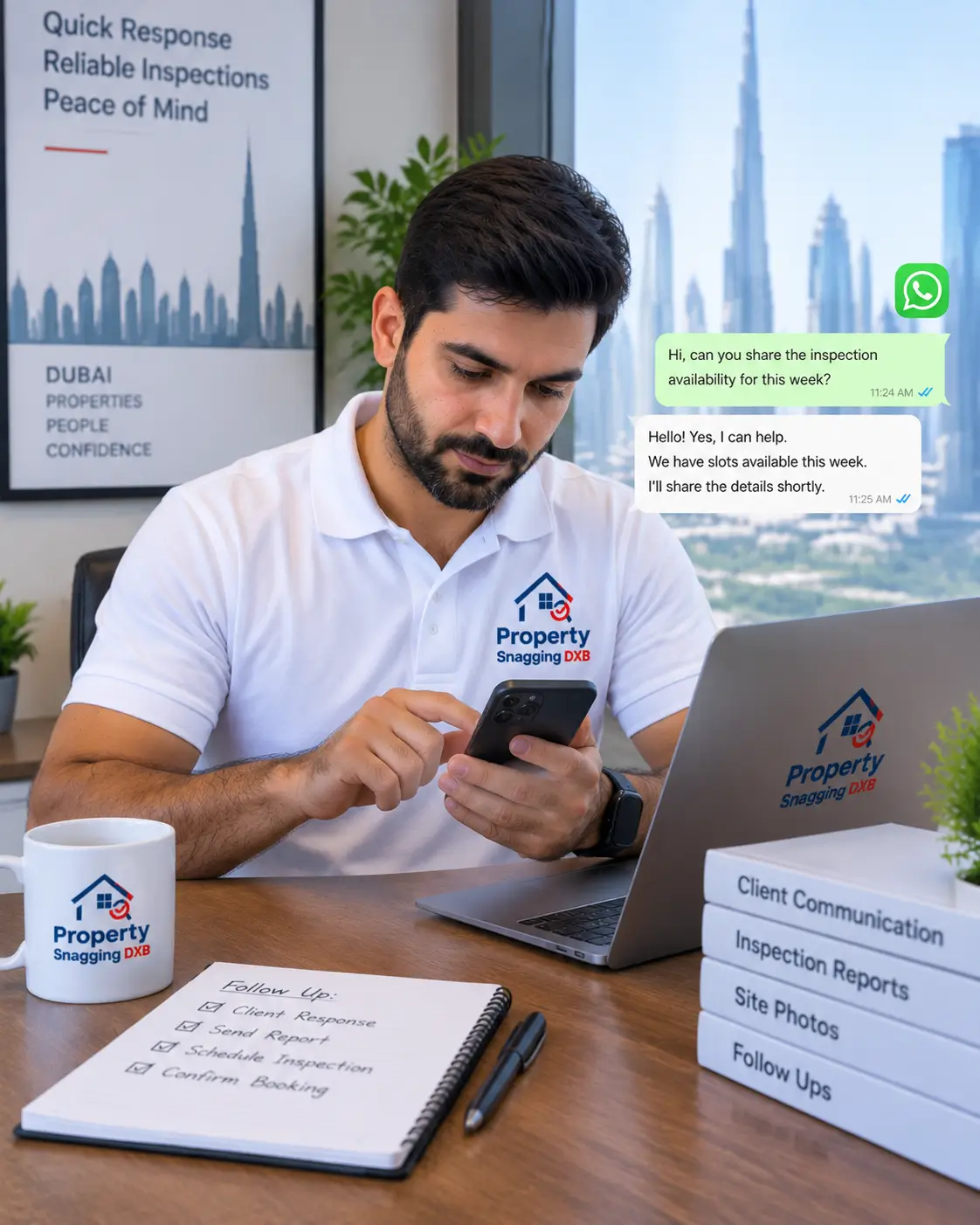 Client response during property inspection in Dubai