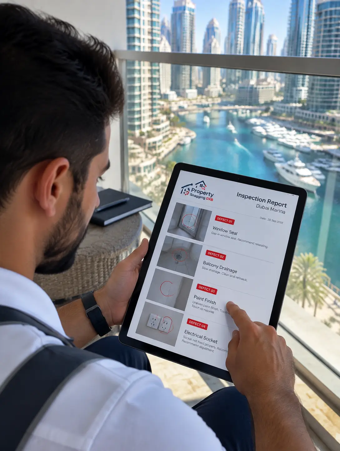 Dubai Marina snagging report inspection