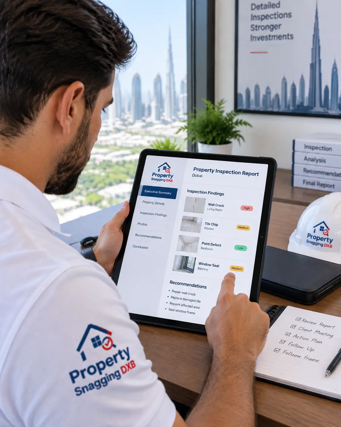 Inspection report findings for property dispute in Dubai
