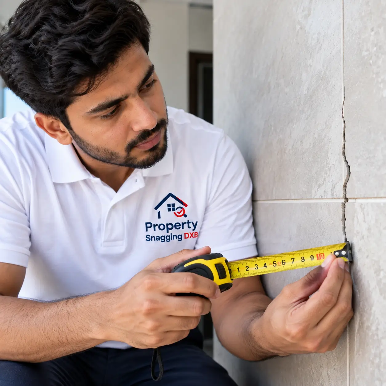 Tile crack measurement inspection