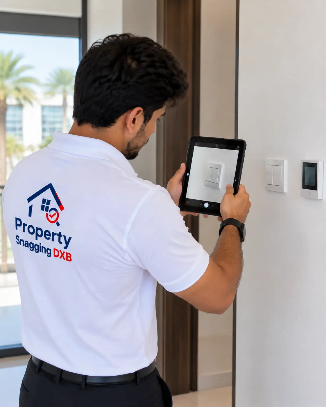 Wall and fixture inspection in a Dubai rental property